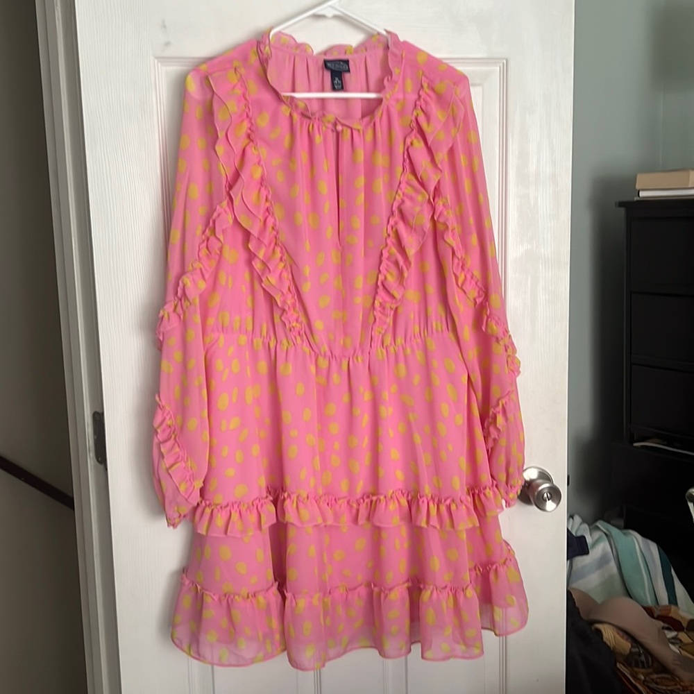 Pink and Yellow Polka Dot Dress